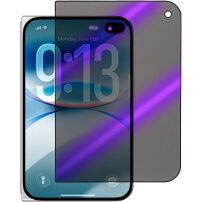 Закалено 2.5D Anti-Spy и Anti-Blue-Ray стъкло с черна рамка за преден дисплей за iPhone Duo