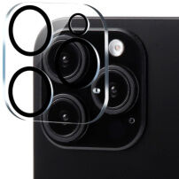 XDcase Закалено стъкло за защита на лещите на задната камера за iPhone 13 Pro / 13 Pro Max - черно