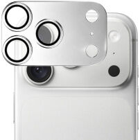 XDcase Закалено стъкло с метална рамка за защита на лещите на камерата за iPhone 18 Pro Max - сребристо