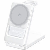 Q29 Qi2.2 3v1 сгъваема магнитна безжична Стойка за iPhone / Apple Watch / AirPods - 25W - бяла