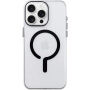 Прозрачен Кейс от твърда пластмаса с черен MagSafe за iPhone 15 Pro Max - чист