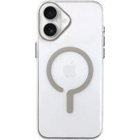 Прозрачен Кейс от твърда пластмаса с бежов MagSafe за iPhone 17 - чист