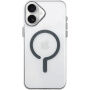 Прозрачен Кейс от твърда пластмаса със сив MagSafe за iPhone 17 - чист