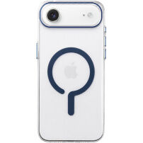 Прозрачен Кейс от твърда пластмаса със син MagSafe за iPhone Air - чист
