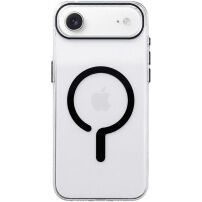 Прозрачен Кейс от твърда пластмаса с черен MagSafe за iPhone Air - чист