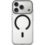 Прозрачен Кейс от твърда пластмаса с черен MagSafe за iPhone 17 Pro / 18 Pro - прозрачен