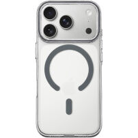 Прозрачен Кейс от твърда пластмаса със сив MagSafe за iPhone 17 Pro / 18 Pro - прозрачен