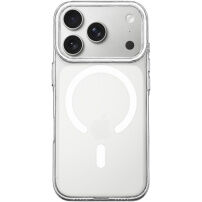 Прозрачен Кейс от твърда пластмаса с бял MagSafe за iPhone 17 Pro Max / 18 Pro Max - чист