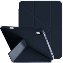 XDcase Y-fold Калъф с origami Стойка и място за Apple Pencil за iPad Air 4 (2020) / Air 5 (2022) / Air 11" (2024-2026) - тъмносин