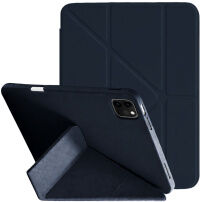 XDcase Y-fold Калъф с origami Стойка и място за Apple Pencil за iPad Pro 11" (2018-2022) - тъмносин