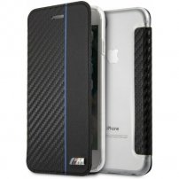 BMW калъф Carbon Book за iPhone 7 / 8 - черен