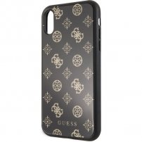 Guess Layer Glitter Peony кейс за iPhone XR - черен