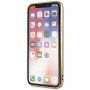 Guess оригинален прозрачен кейс с пайети за iPhone X / XS - златен