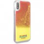 Guess кейс с течен пясък светещ в тъмното за iPhone X / XS - розов