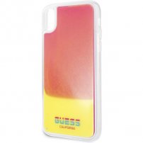 Guess кейс с течен пясък светещ в тъмното за iPhone X / XS - розов
