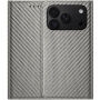 Калъф тип флип с шарка от въглеродни влакна за iPhone 17 Pro / 18 Pro - сив