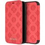 Guess Debossed Peony флип калъф за iPhone XR - червен