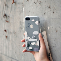 MAOXIN Пластмасов калъф / кейс за Apple iPhone 8 Plus / 7 Plus – нарисувани кактуси