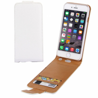 Отварящ се елегантен флип калъф за Apple iPhone 6S Plus / 6 Plus – бяло-кафяв