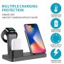 3в1 безжично зарядно за iPhone / Apple Watch / AirPods - черно