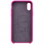 Karl Lagerfeld Body Iconic силиконов кейс за iPhone XR - цвят фуксия