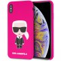 Karl Lagerfeld Body Iconic силиконов кейс за iPhone XS Max - цвят фуксия